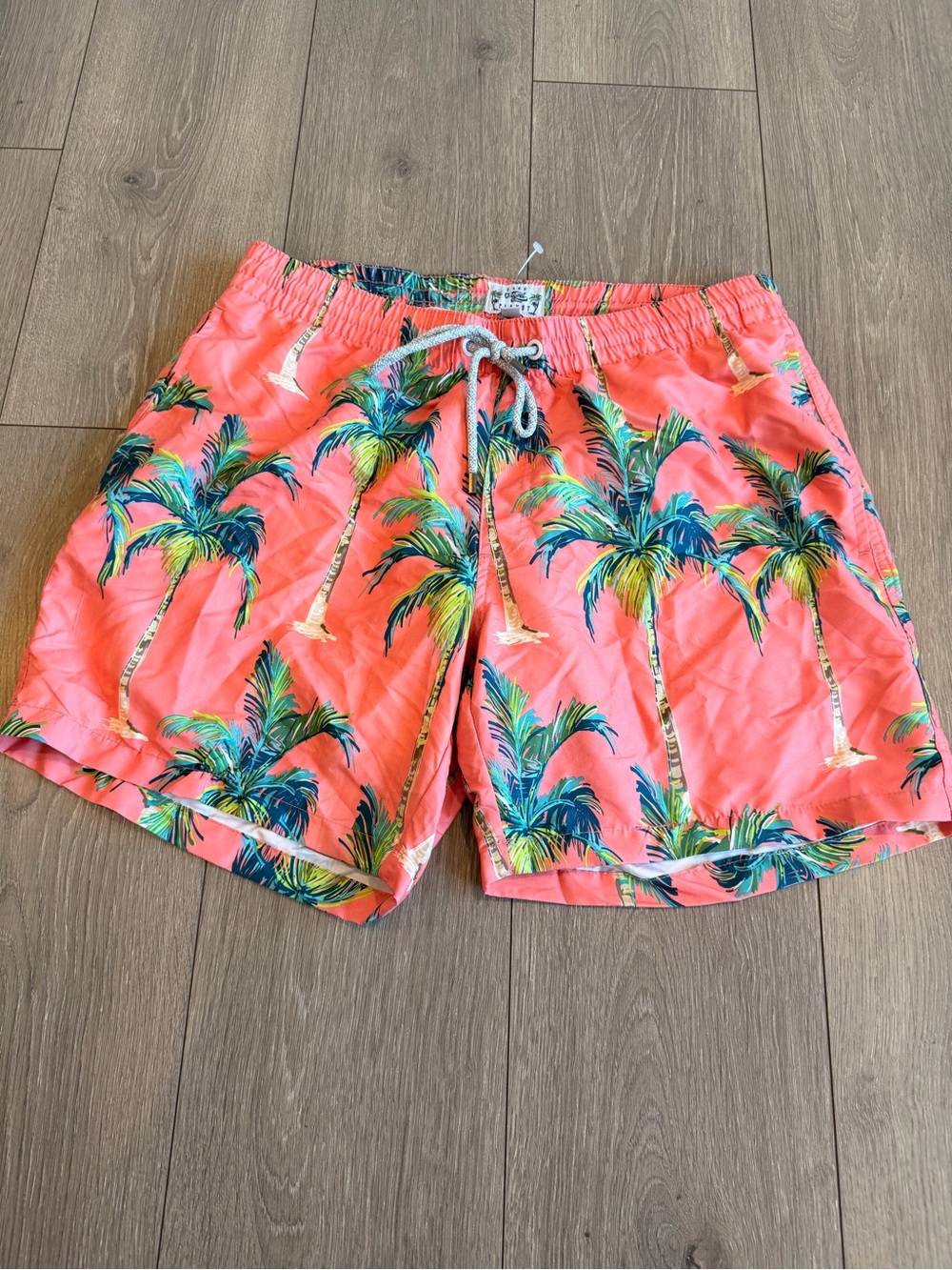 Free Planet Coral Pink Palm Tree Swim Trunks